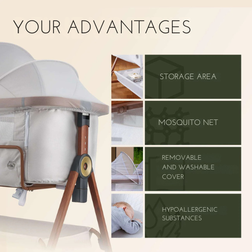 Versatile 4-in-1 Baby Crib – Bassinet, Travel & Day Bed with Mosquito Net
