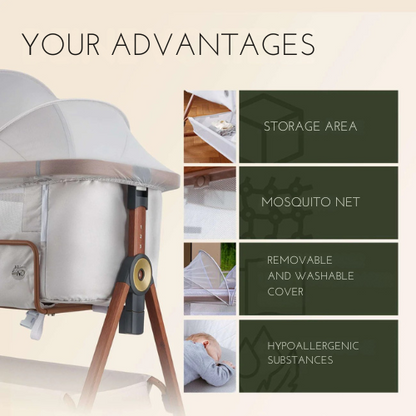 Versatile 4-in-1 Baby Crib – Bassinet, Travel & Day Bed with Mosquito Net